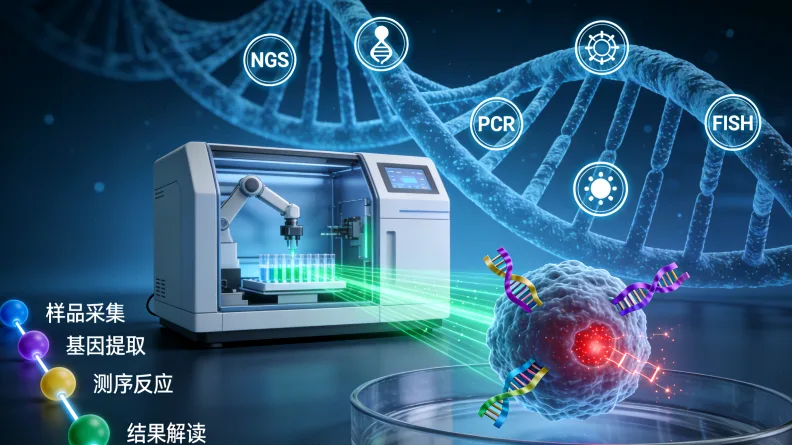 NGS技术检测肺癌基因突变原理示意图