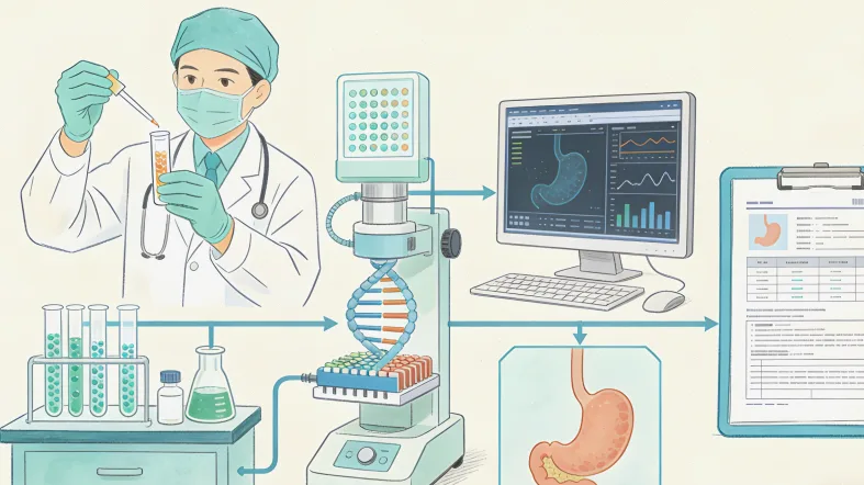 胃癌新靶点检测基本流程示意图