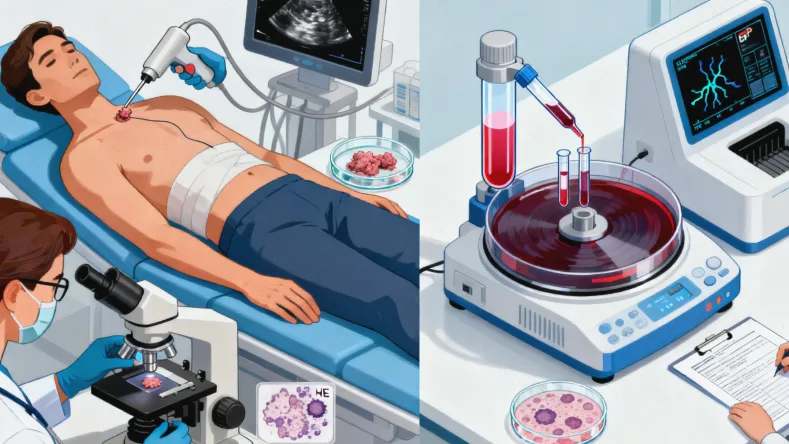 肿瘤组织样本与血液样本检测路径对比