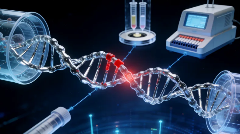 FISH检测显示HER2基因扩增的荧光图