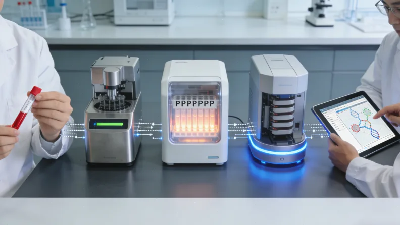 病理医生在显微镜下判读切片