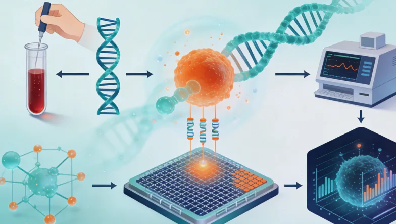 DNA双螺旋与微卫星序列示意图