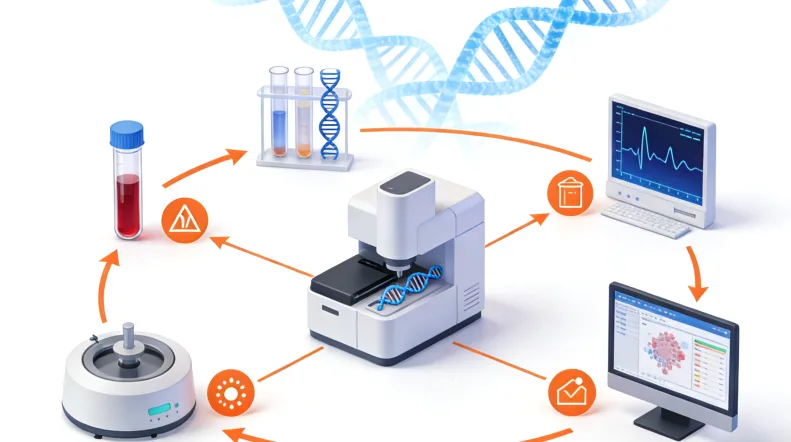 肿瘤基因检测实验室工作流程示意图