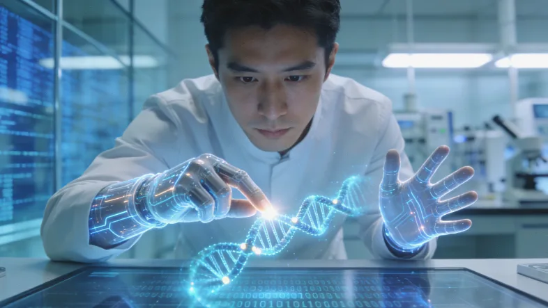 基因测序实验室工作场景