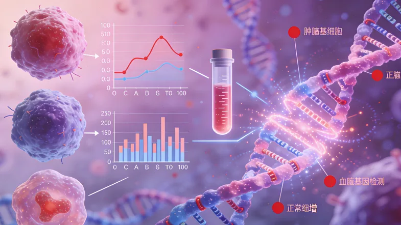 FISH检测原理示意图：红绿荧光探针结合基因