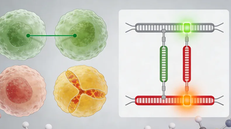 PD-L1检测原理示意图：癌细胞与免疫细胞相互作用