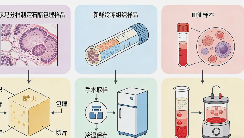 病理切片显微镜下观察示意