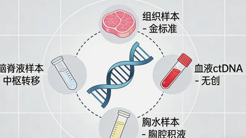EGFR耐药常见突变类型示意图