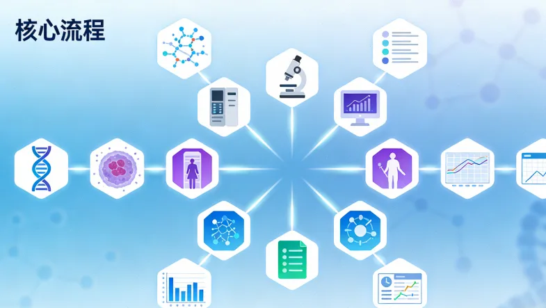 实验室基因测序工作流程示意图