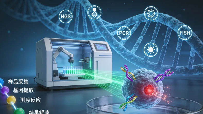 基因测序实验室工作流程示意图