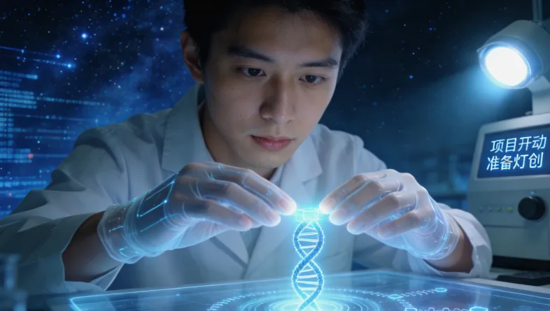 基因测序实验室工作场景