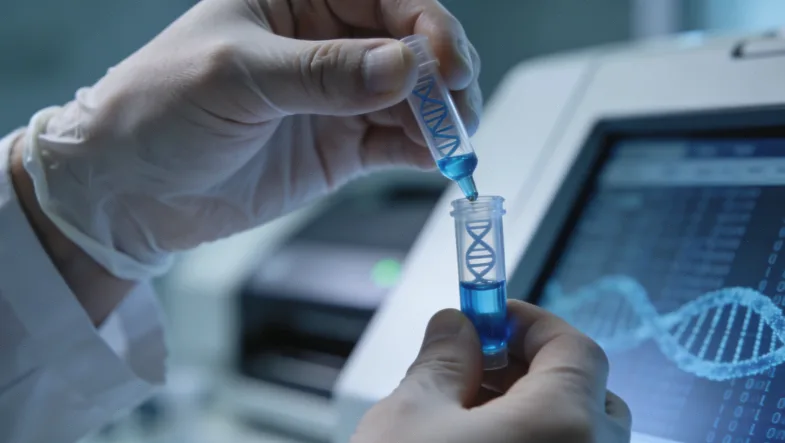 基因测序实验室工作场景