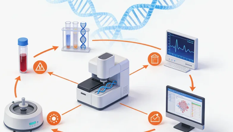 基因测序仪工作流程示意图
