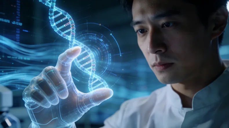 基因测序实验室工作场景