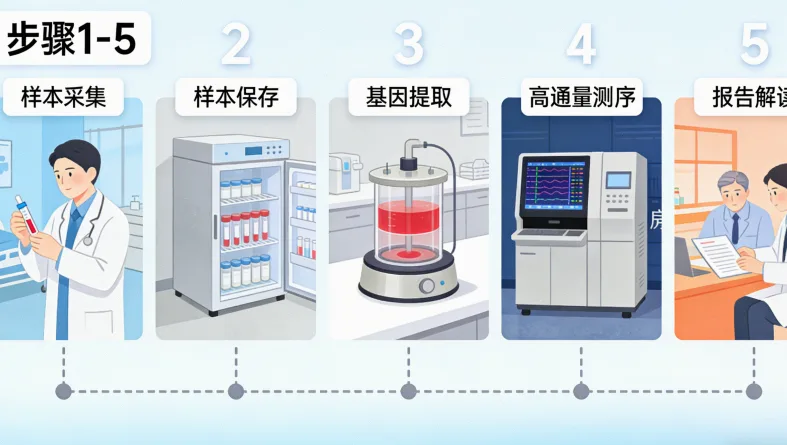 鼻咽癌基因检测采样流程示意图