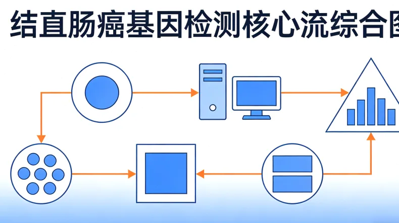 肠癌基因检测核心流程示意图