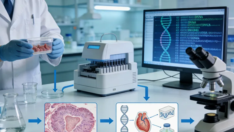 HPV病毒与宫颈细胞示意图