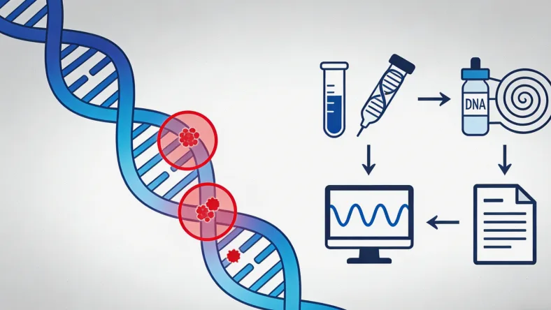 肠癌基因检测核心流程示意图