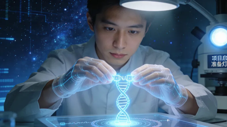 基因测序实验室工作场景