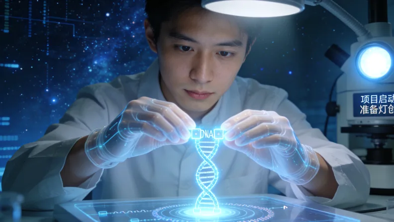 基因测序实验室工作场景
