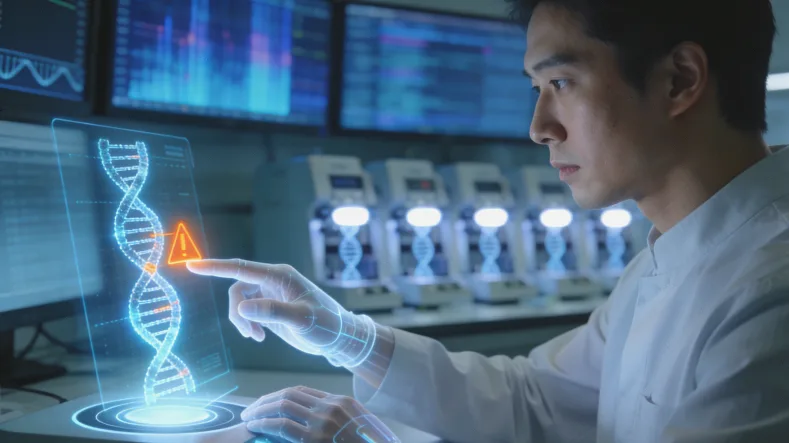 FISH检测原理：显示荧光探针分离的显微图像