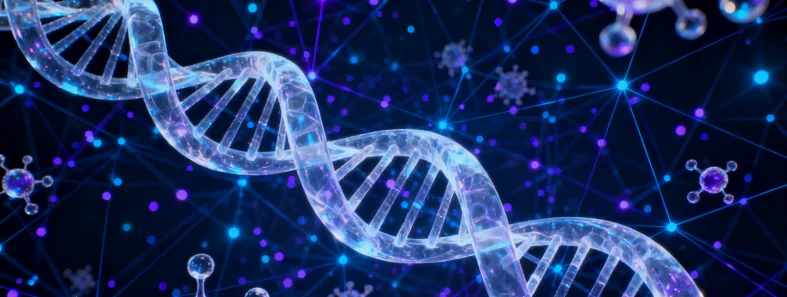 TMB高低对比示意图：高TMB肿瘤布满突变信号，低TMB肿瘤则很少。