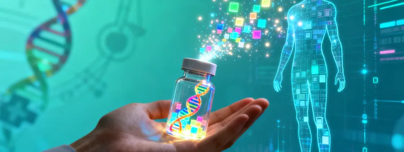 中药汤剂与DNA双螺旋结构对比图