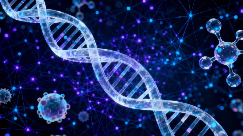 基因双螺旋结构与鼻子卡通图结合