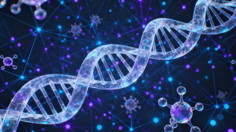 示意图：高TMB肿瘤细胞表面布满新抗原“尖刺”